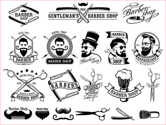 Barber clipart item. Shop vector collection beard