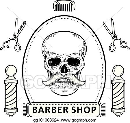 Vector stock black and. Barber clipart item