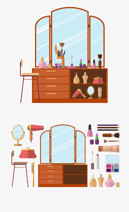 Shop chairs and mirrors. Barber clipart mirror