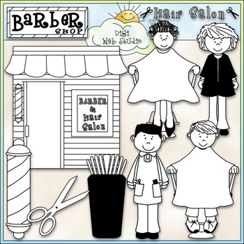 Barber clipart outline. Shop hair salon clip