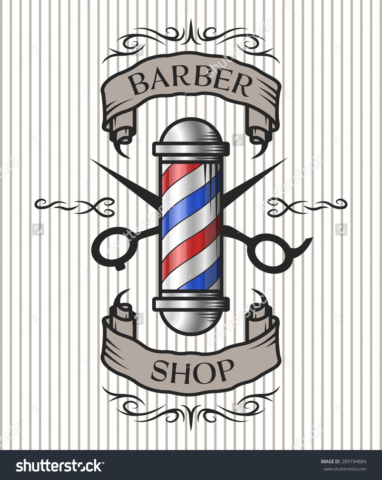 Barber clipart peluquero. Stock vector shop emblem