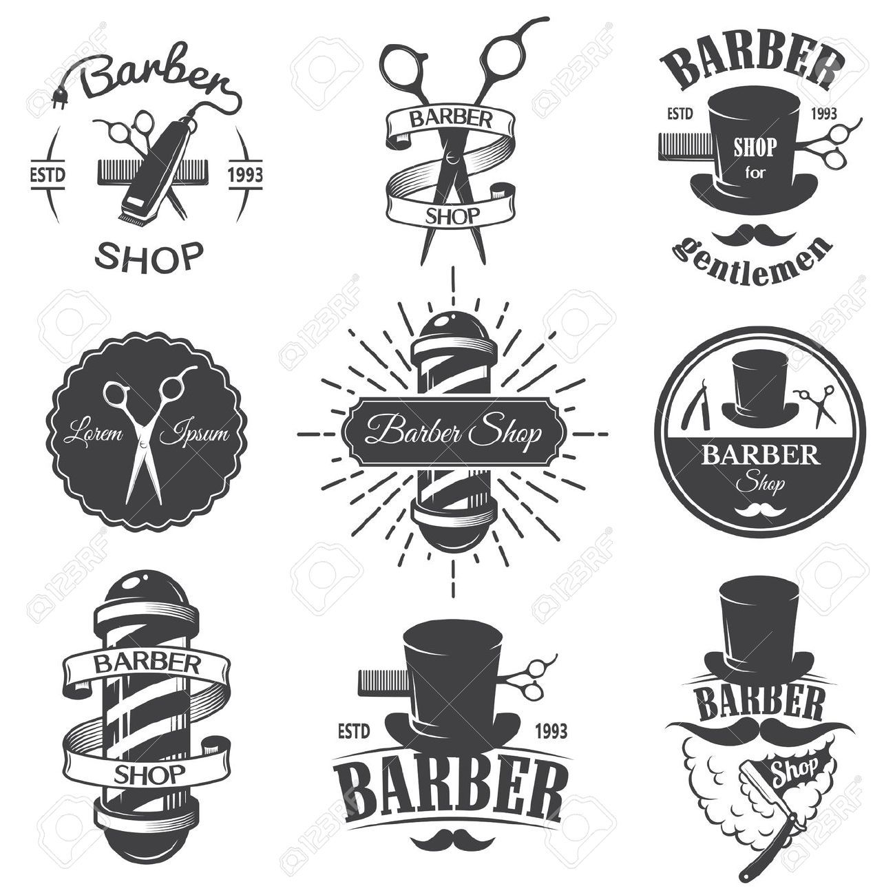 Barber clipart peluquero. Stock vector tipograf a