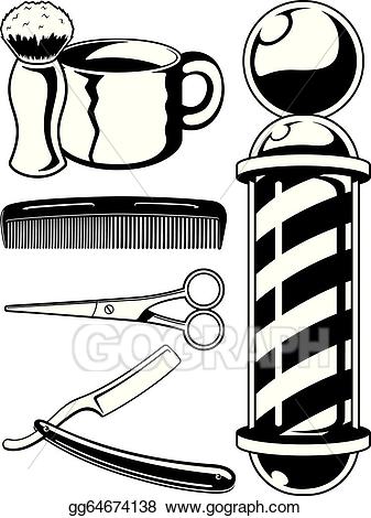 Barber clipart sign. Eps vector shop graphic