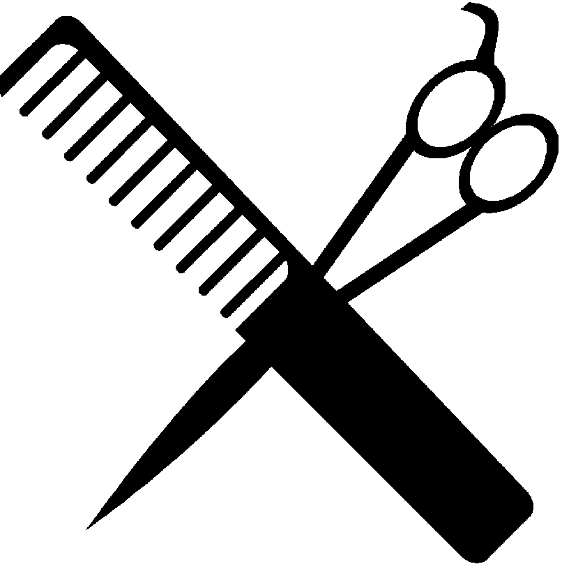 Nails hair and barbershop. Barber clipart sign
