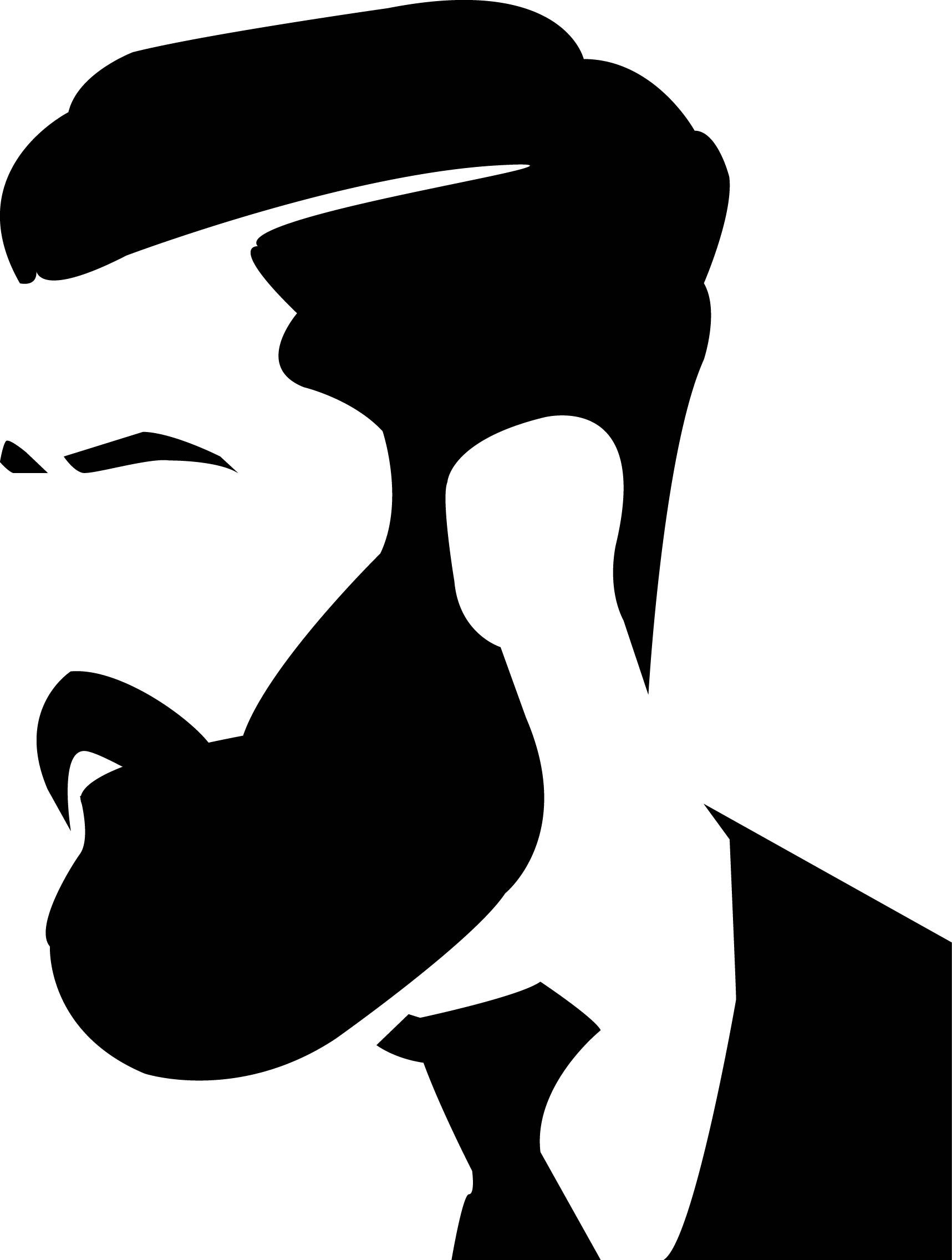 Barber clipart silhouette. One very dapper gent