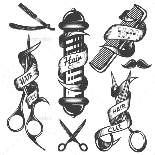 haircut clipart vintage salon