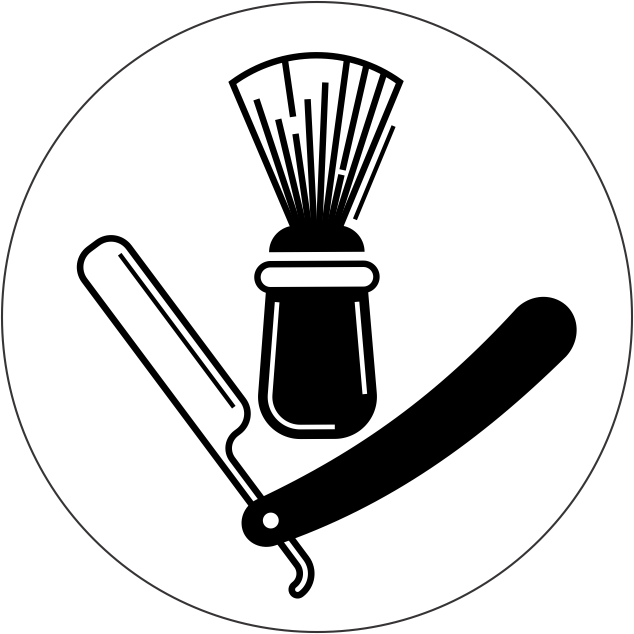 Column trophy with logo. Barber clipart straight razor