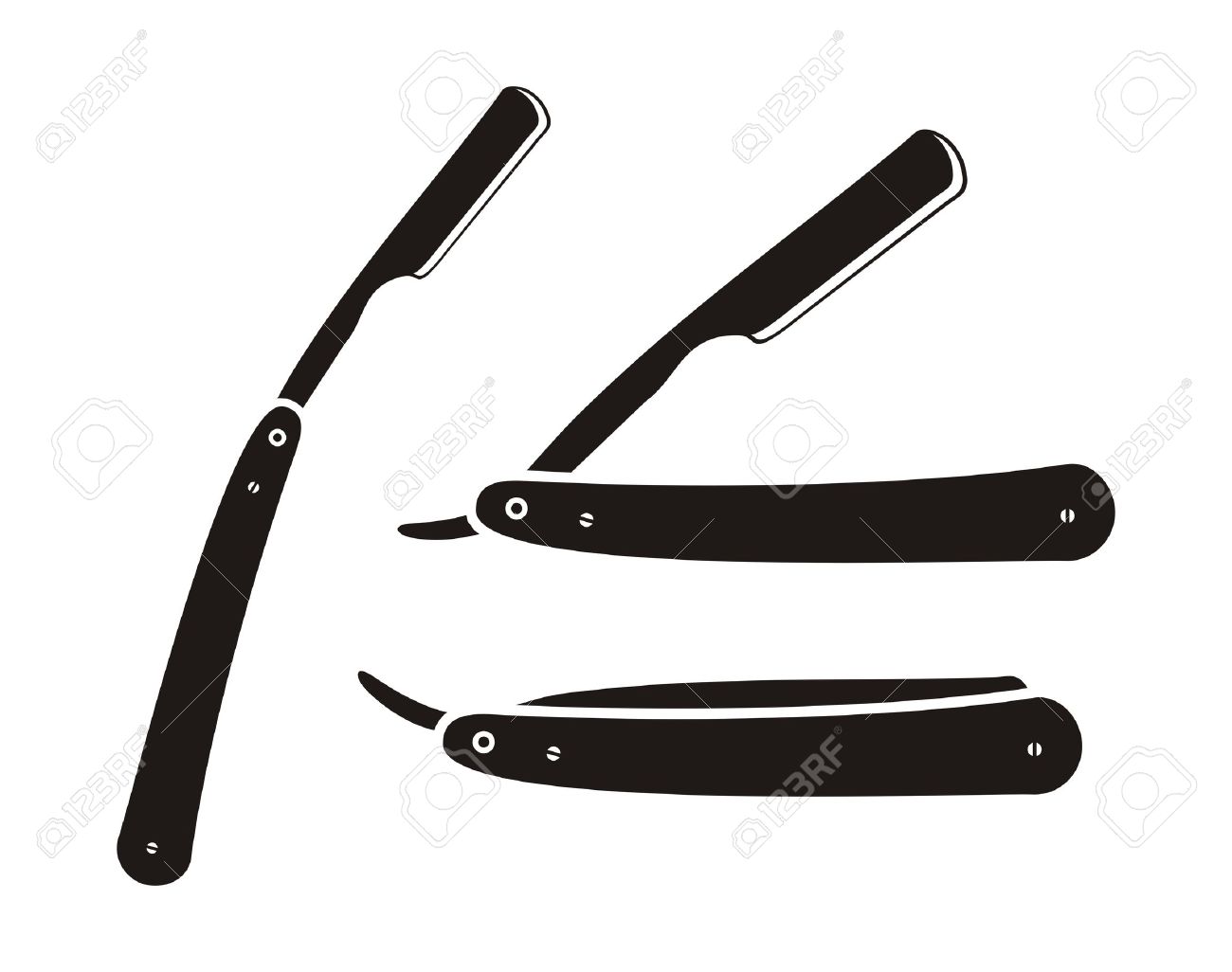 Barber clipart vector. Knife pencil and in