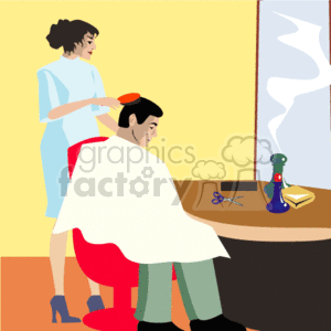 Barber clipart woman. Royalty free hairdressing salon