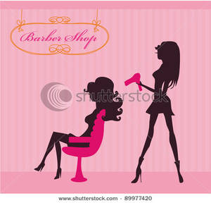 Clip art image silhouettes. Barber clipart woman