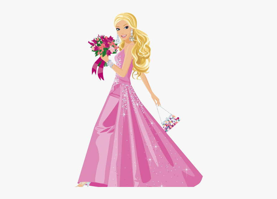 Dolls dress png cartoon. Barbie clipart cute