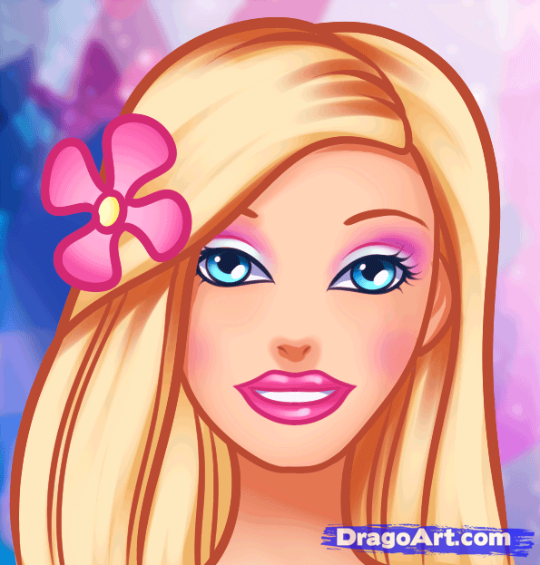 How to draw art. Barbie clipart easy