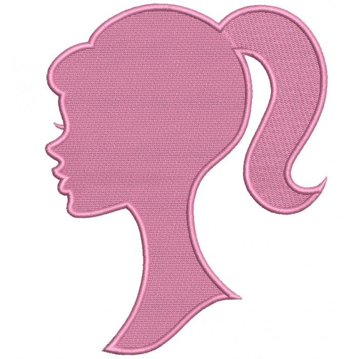 Barbie clipart embroidery. Looks like silhouette filled