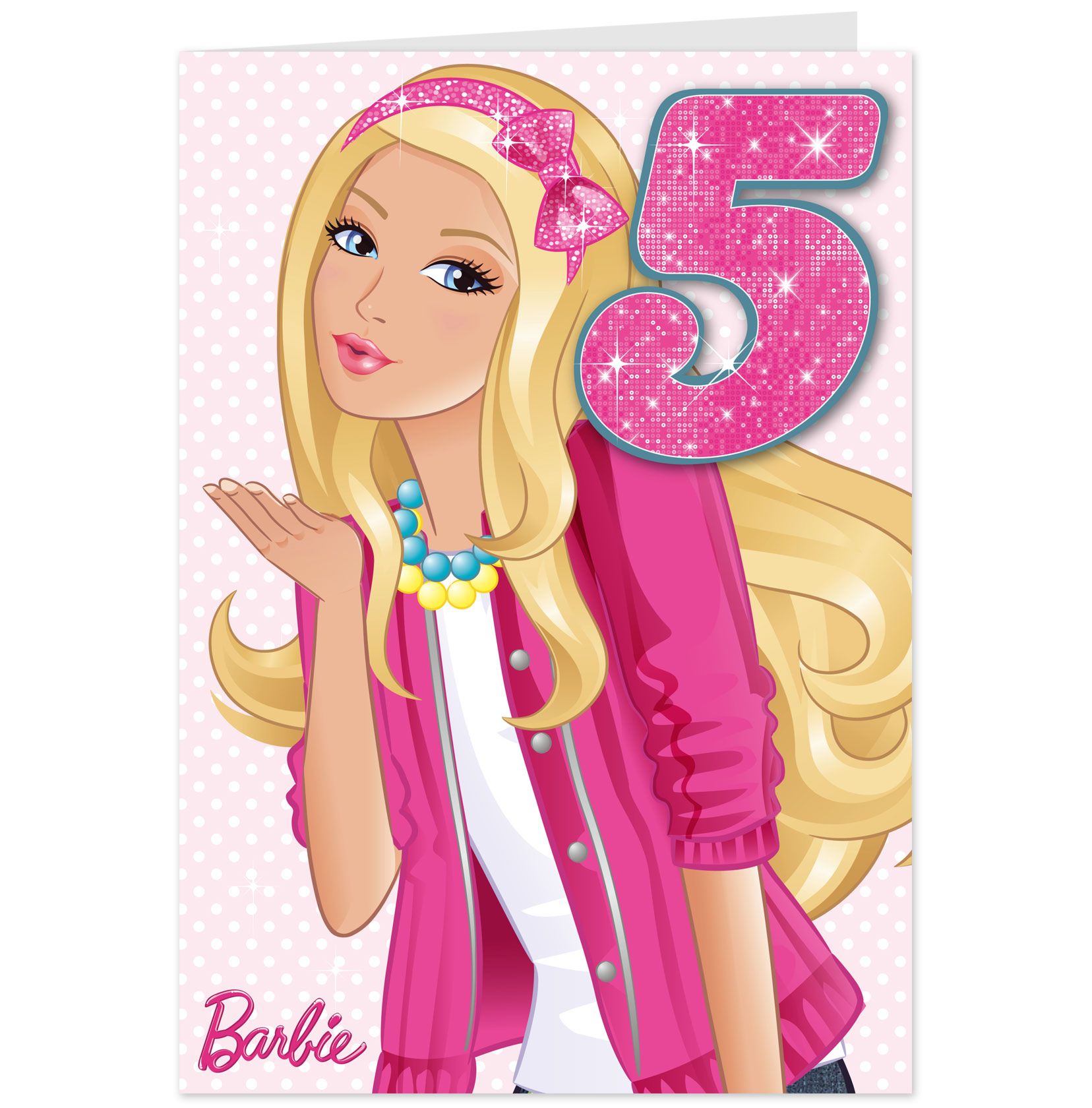 Th card personalised hallmark. Barbie clipart happy birthday