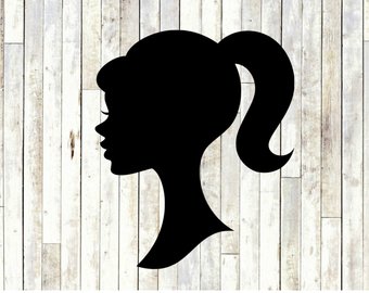 Etsy doll silhouette svg. Barbie clipart head