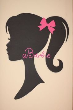 Retro silhouette set of. Barbie clipart head