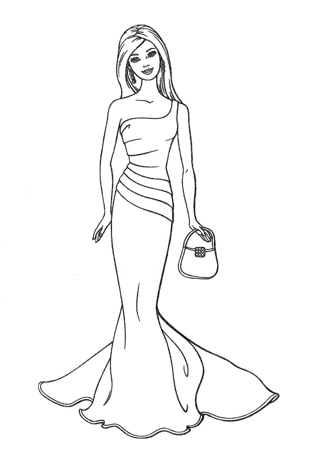 Dolls drawing at getdrawings. Barbie clipart outline