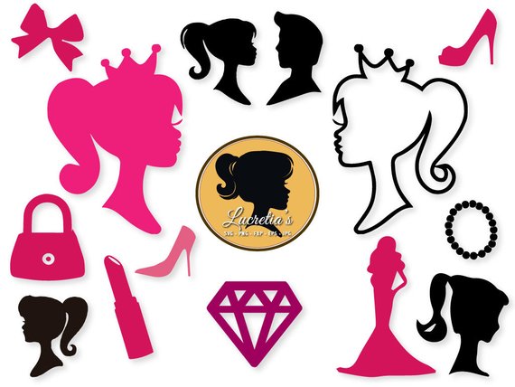 Svg silhouettes for cameo. Barbie clipart silhouette