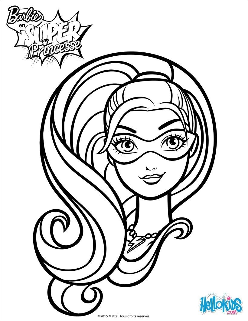 Pin on coloring pages. Barbie clipart superhero