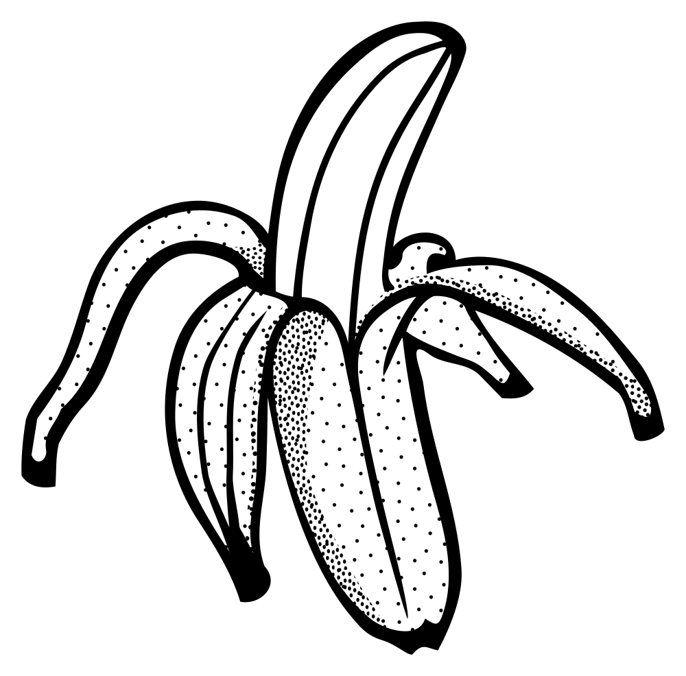 Clipart banana colored. Onlinelabels clip art lineart