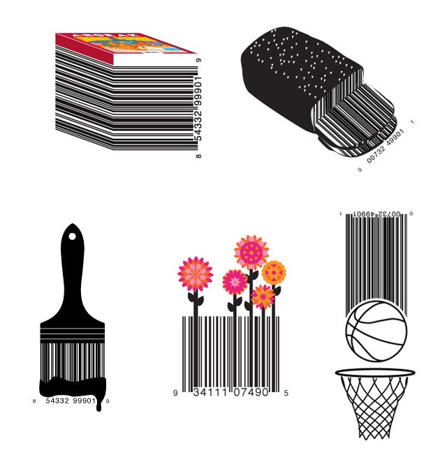 Barcode clipart fun. Vanity barcodes for a