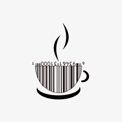 Cup hand painted png. Barcode clipart fun