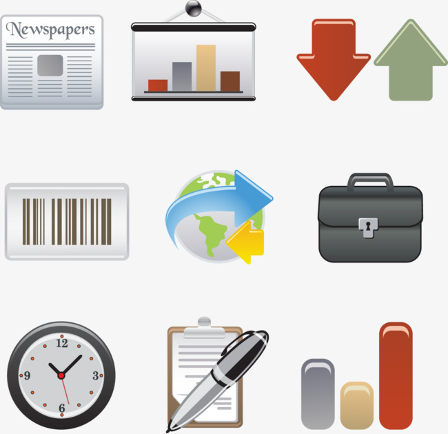 Vector data painted briefcase. Barcode clipart newspaper
