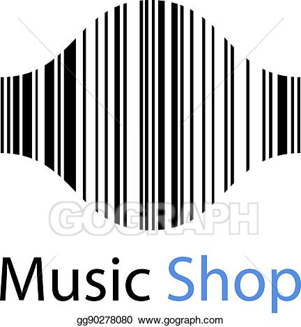 Vector music ean sound. Barcode clipart shop