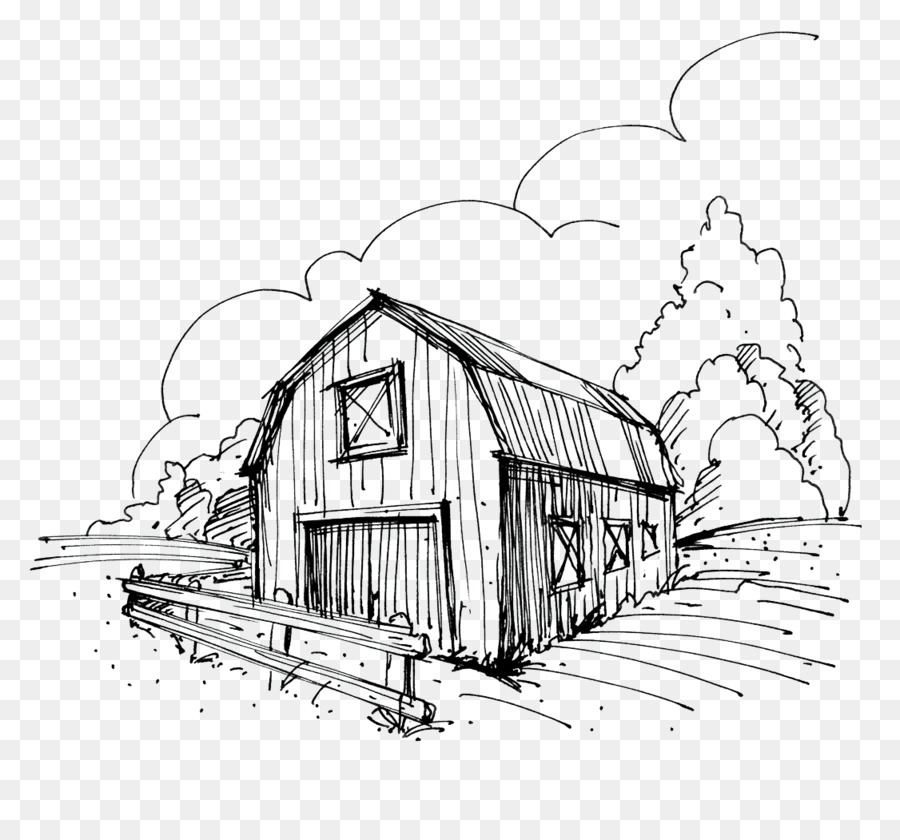 farmhouse clipart drawing