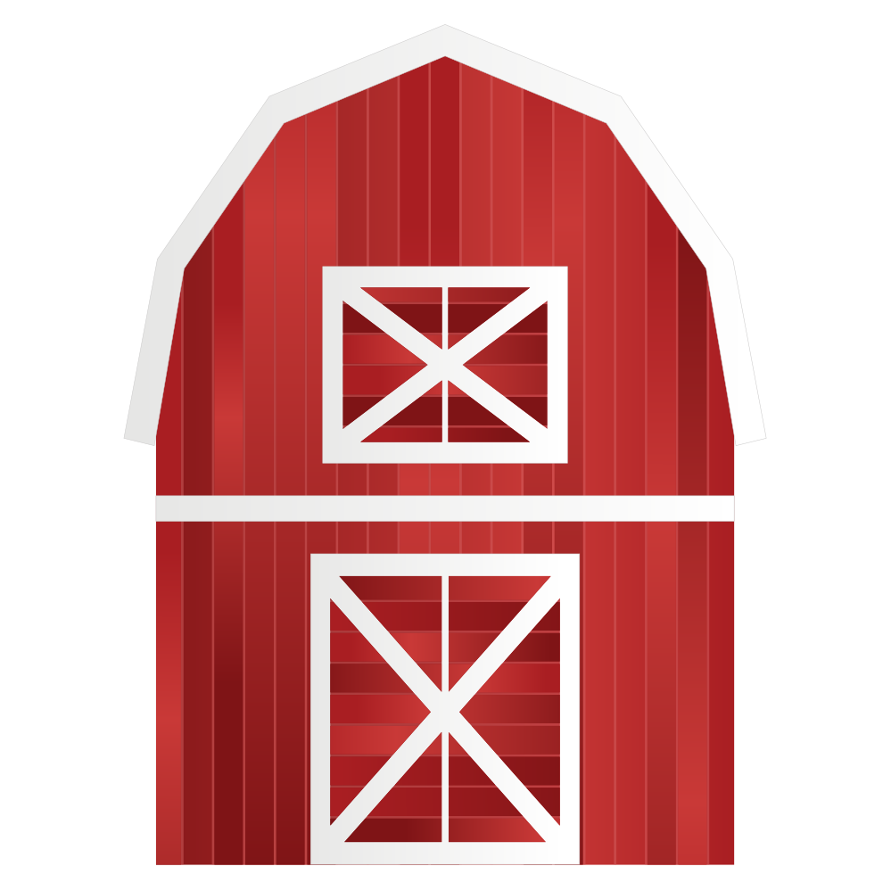 Farm barn with granary. Door clipart animated