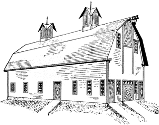 barn clipart line drawing