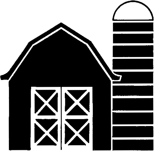 Free silhouette clip art. Clipart barn barn silo