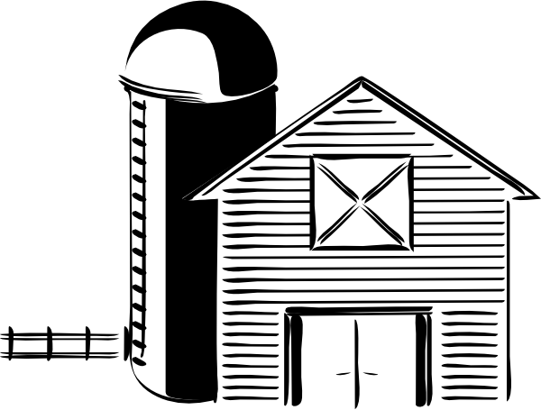 barn clipart sketch