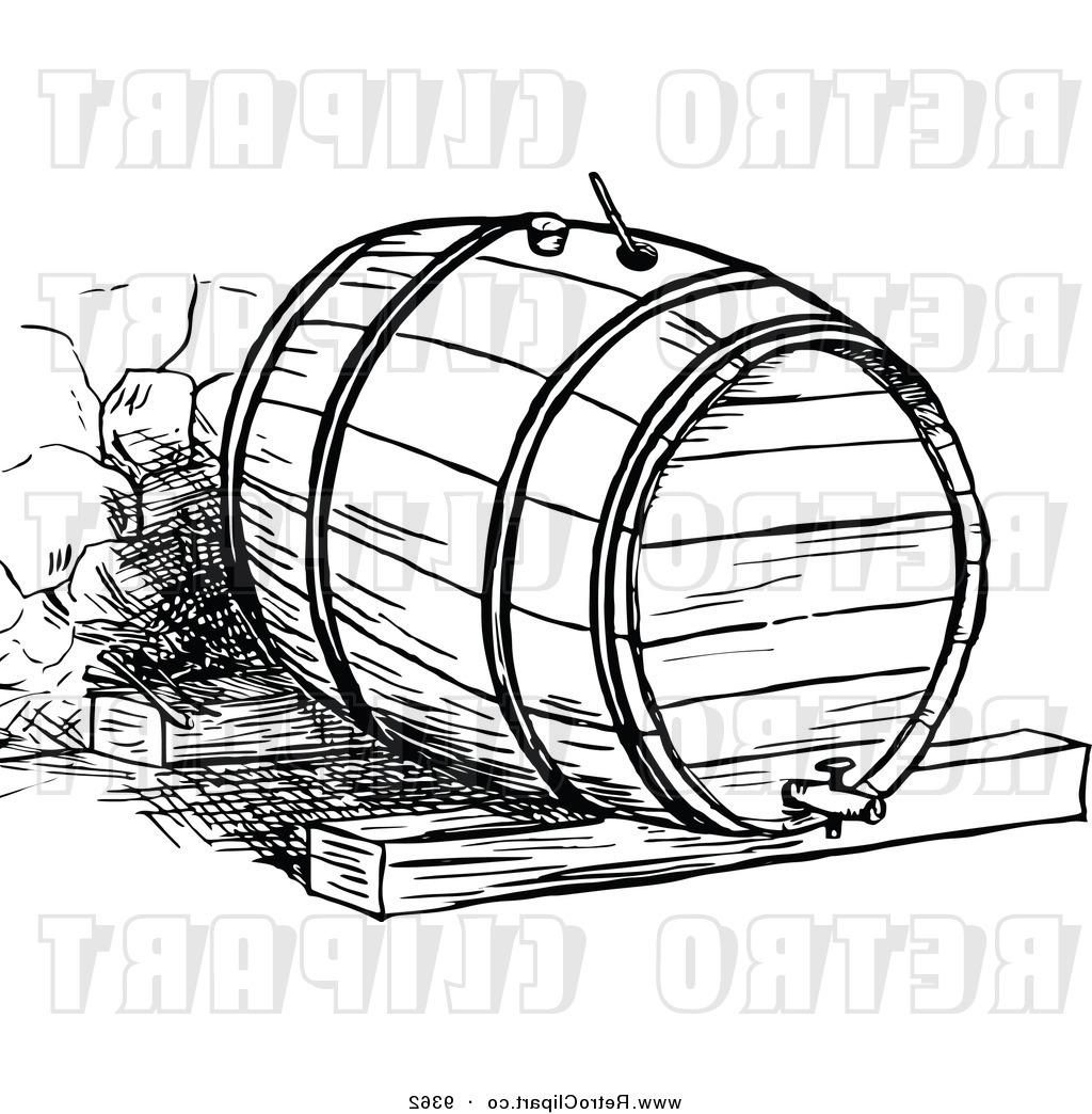 Barrel clipart black and white. Unique drawing 