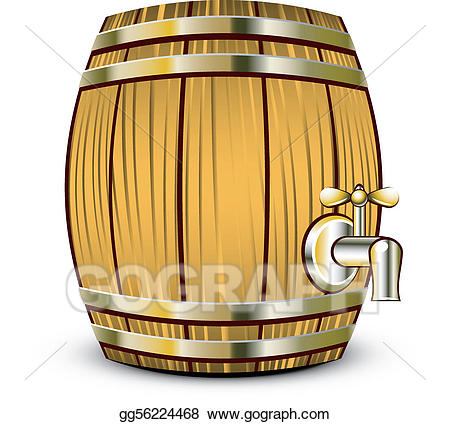 Vector stock wooden illustration. Barrel clipart keg