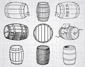 Barrel clipart keg. Etsy svg bundle wood