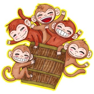 Barrel clipart monkeys. Of notd listen via