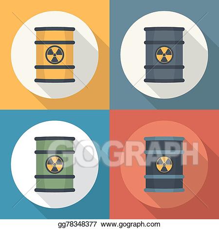 Barrel clipart nuclear waste. Radioactive vector illustration in