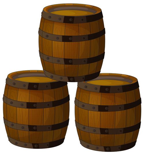 Barrel clipart western. Set of wooden wine
