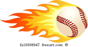 flame clipart baseball