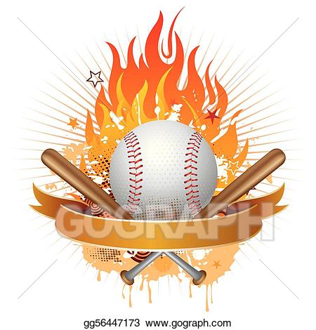 baseball clipart flame