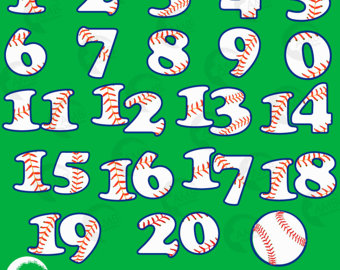 baseball clipart number