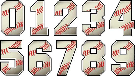baseball clipart number