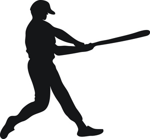 Batter image of a. Baseball clipart silhouette