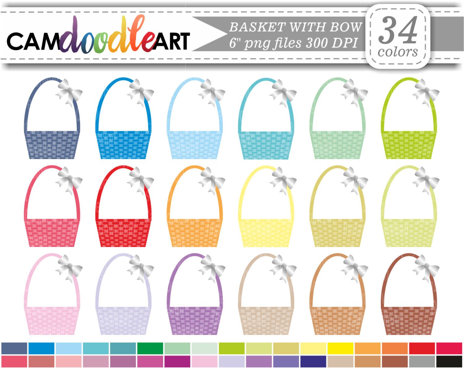 basket clipart bow
