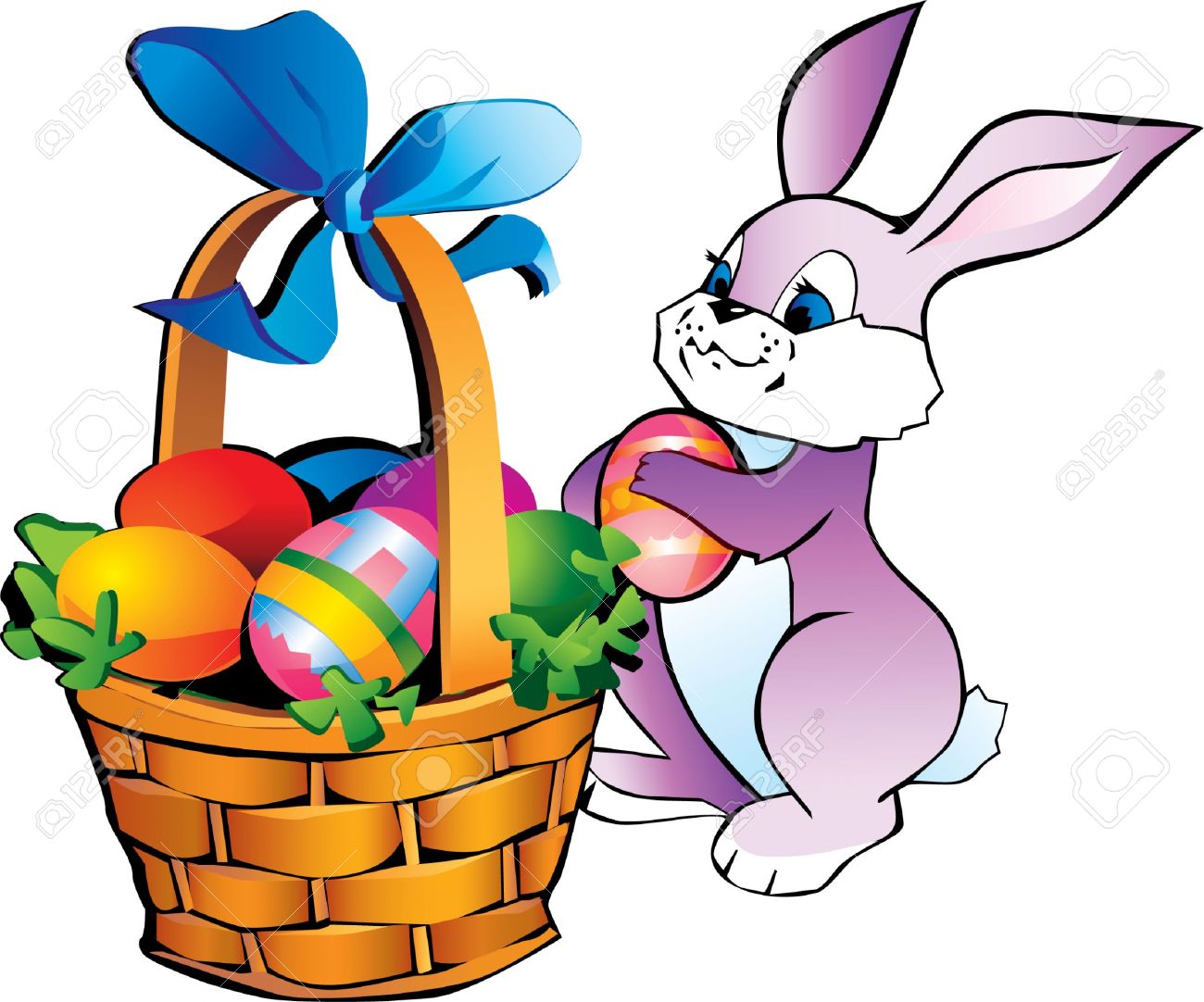 With clip art egg. Basket clipart easter bunny