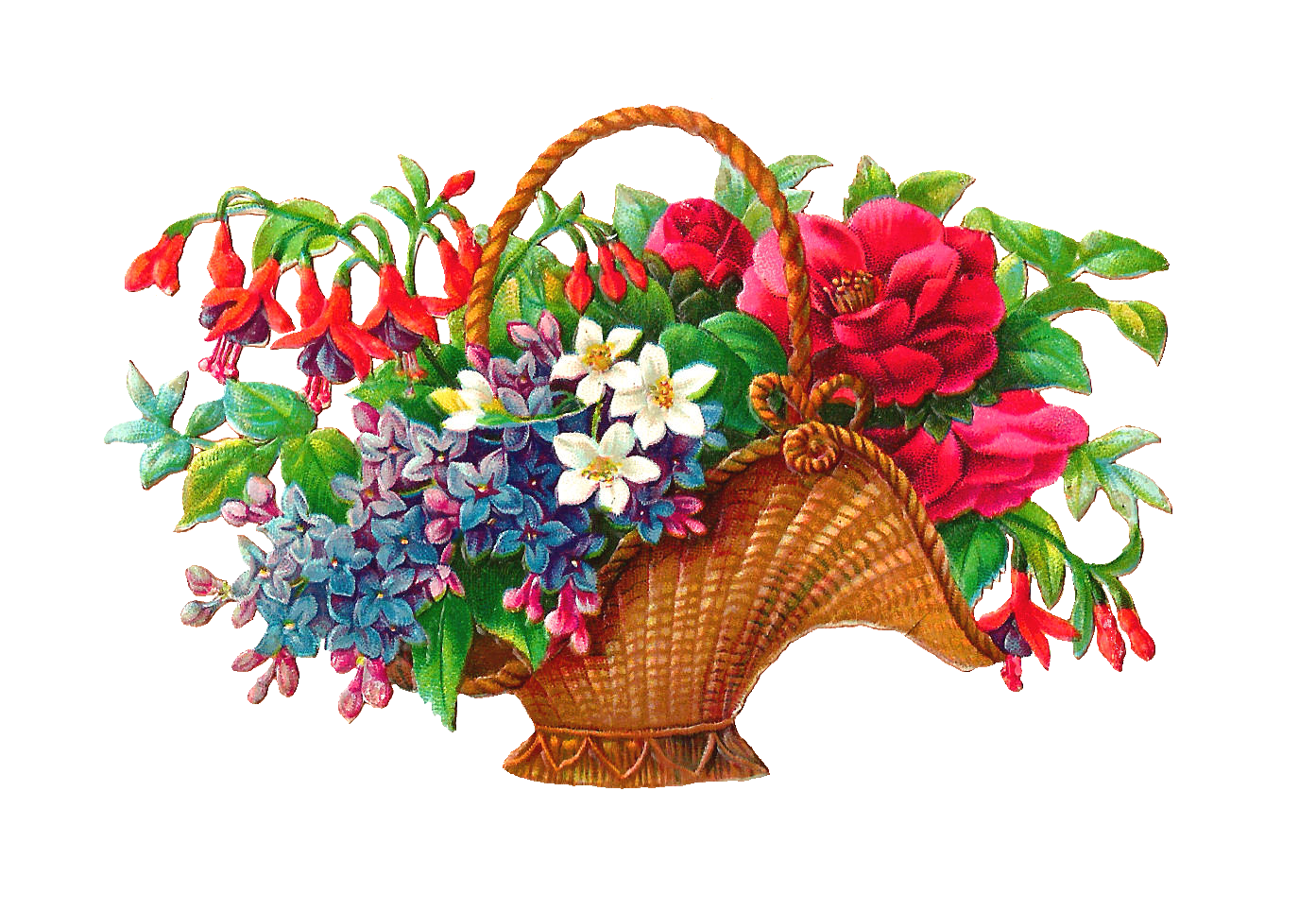 Win clipart flower clipart. Antique images free basket