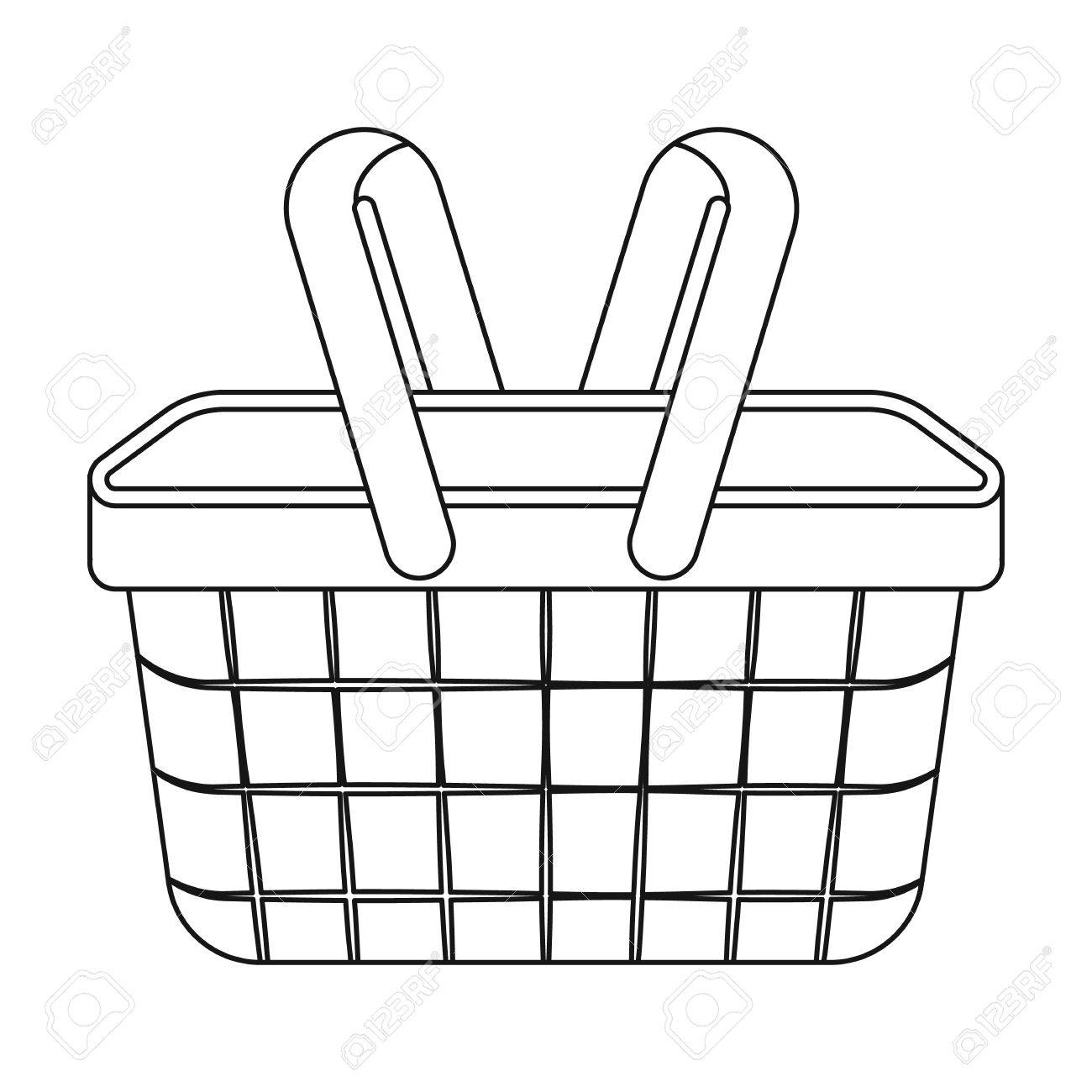 basket clipart line art