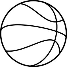 Girls basketball black and. Basket clipart line drawing