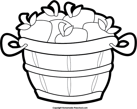 Basket clipart line drawing. Apple at getdrawings com
